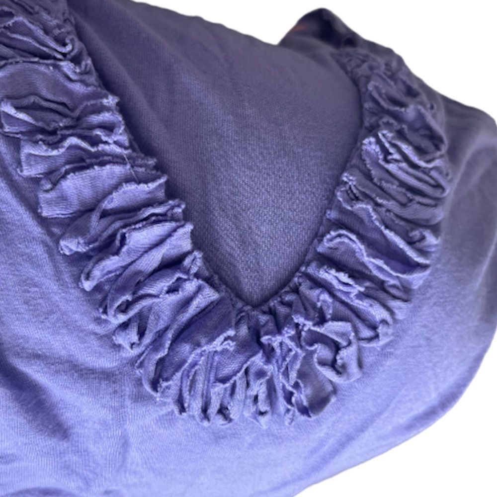 Boden flat pleated ruffle v neck top SIZE 8 TWEE COQUETTE purple - Picture 5 of 6